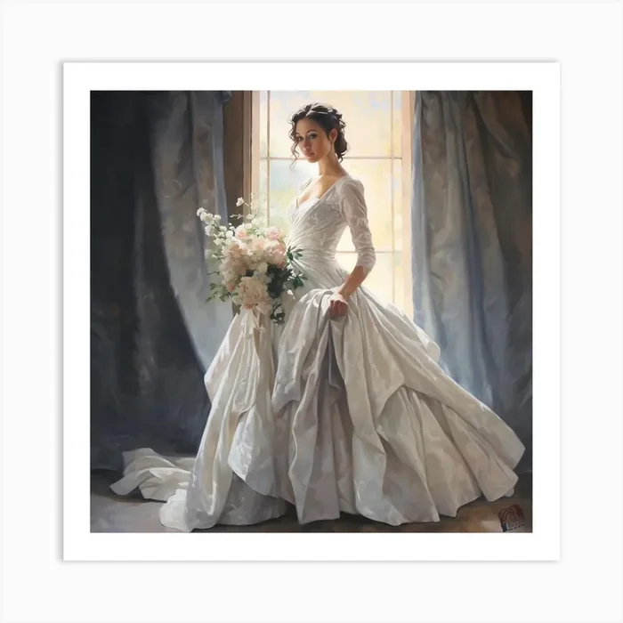 Bride By The Window Art Print by PaigeDesigns