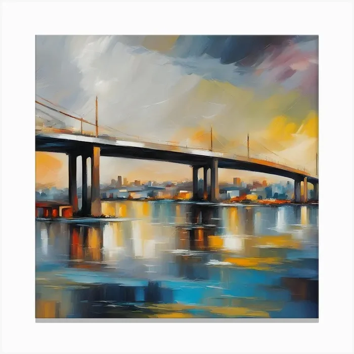 Bridge Over Water Canvas Print by Hassan Rehman