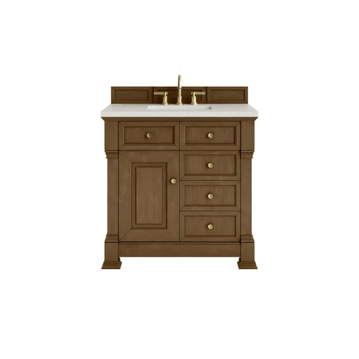 Brookfield 36 ” Single Vanity, Honey Oak w/ 3 CM Lime Delight Silestone® Top