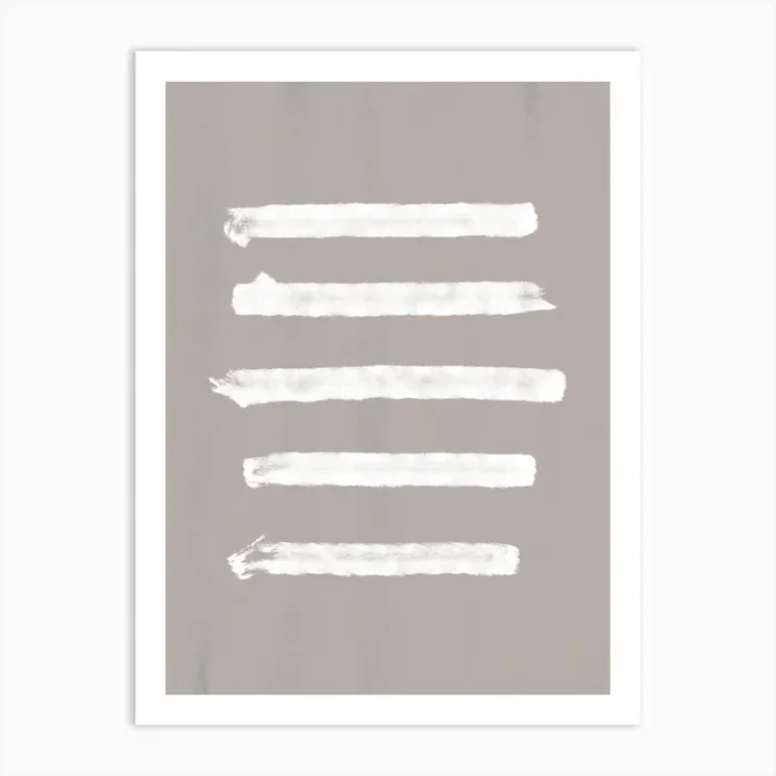 Brown Painting With White Brushstrokes Art Print by Imaginative
