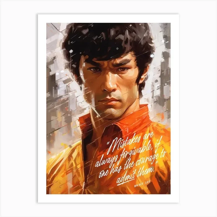 Bruce Lee Art Quote Art Print by Lootprint