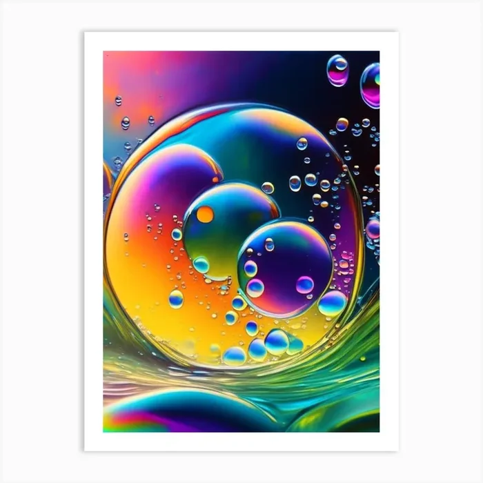 Bubbles In Water Water Waterscape Bright Abstract 1 Art PrintHH by Hydro Hues