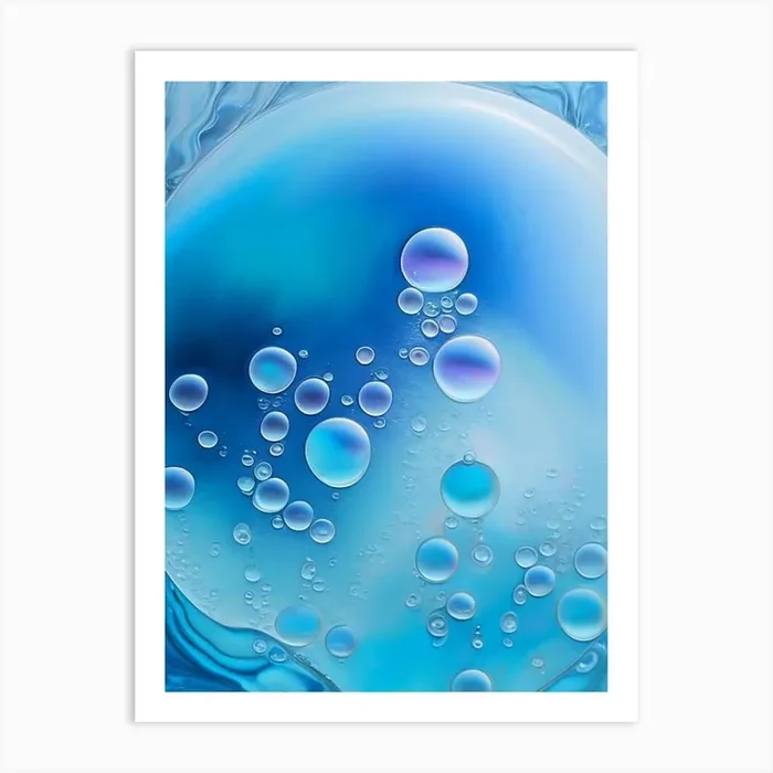 Bubbles In Water Water Waterscape Marble Acrylic Painting 2 Art PrintHH by Hydro Hues