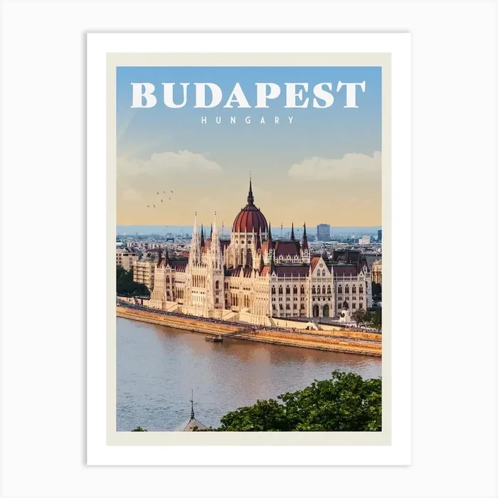 Budapest Hungary Travel Poster Art Print by Vintaprints