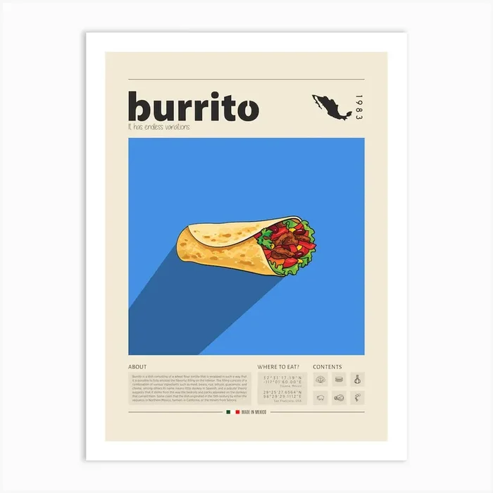 Burrito Art Print by Gastro World