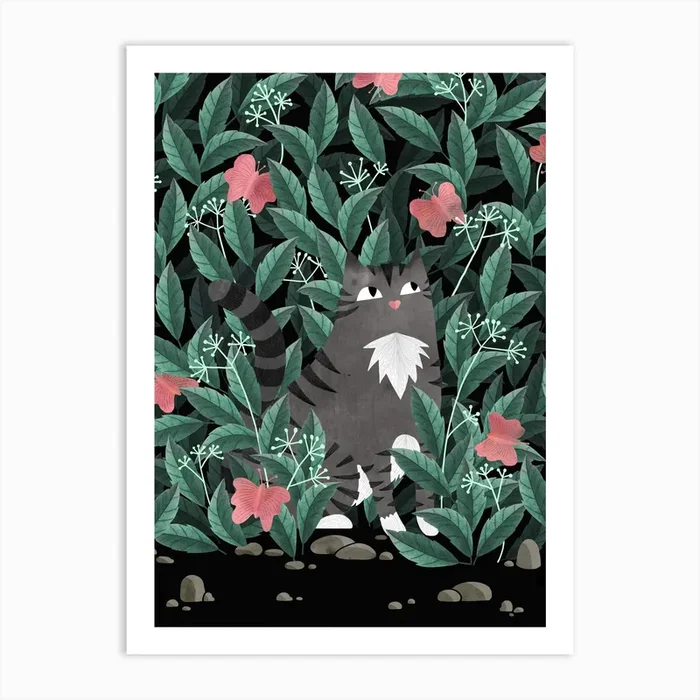 Butterfly Garden Art Print by littleclyde Illustration
