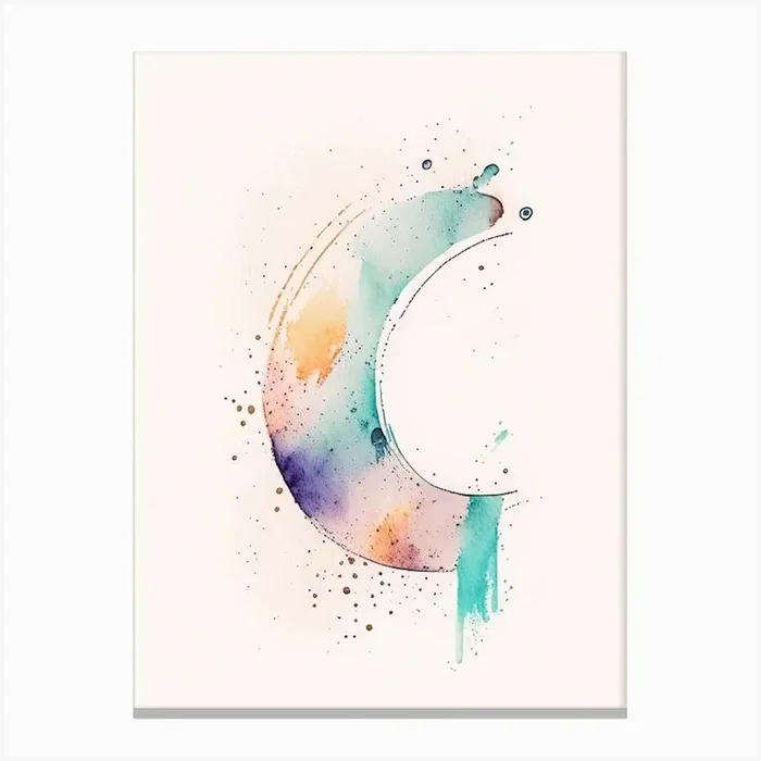 C, Letter, Alphabet Minimalist Watercolour 1 Canvas PrintAA by Artful ABCs