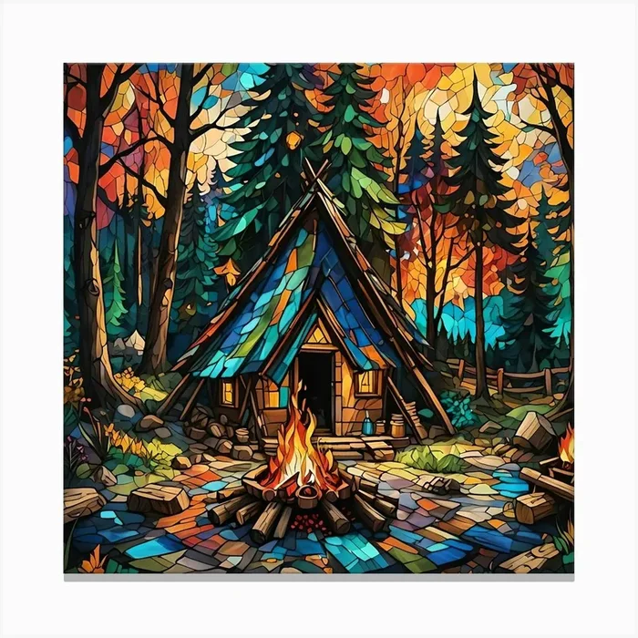 Cabin In The Woods Canvas PrintC by Clofura