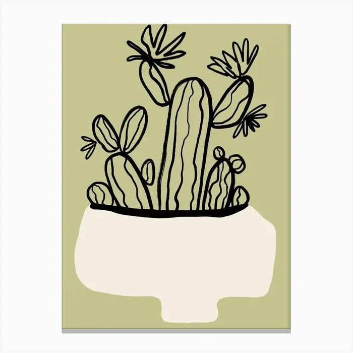 Cactus Canvas Print by Artsy Bessy