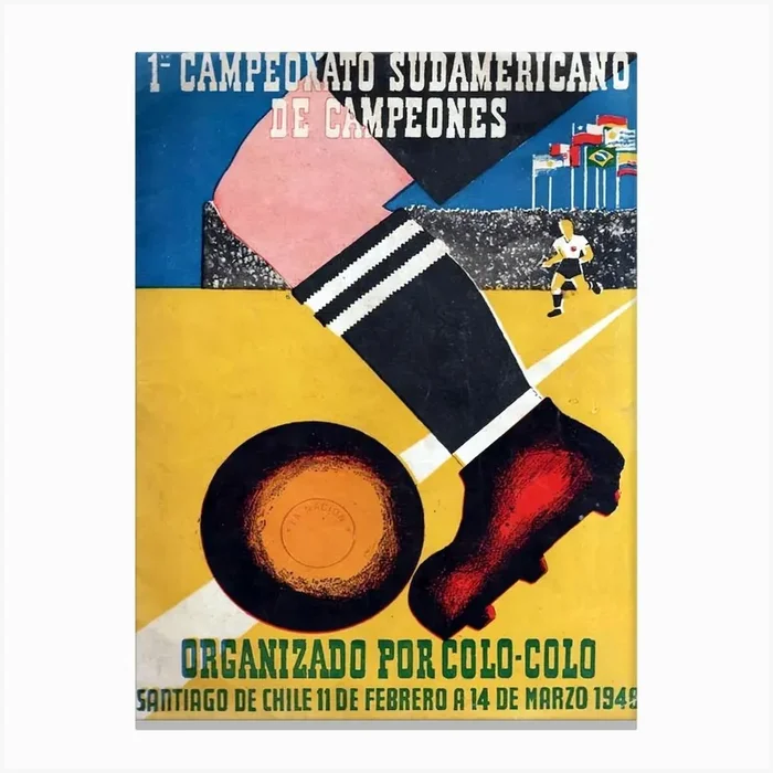 Campeonato Sudamericano 1948 World Cup Poster Canvas Print by Fy! Classic Art Prints and Posters
