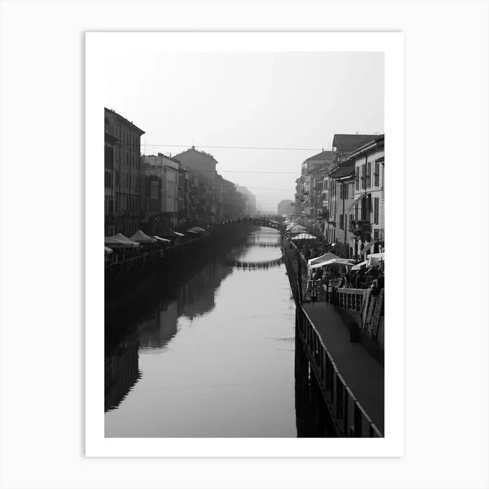Canal Market – Milan Italy Art Print by Alanda Turner