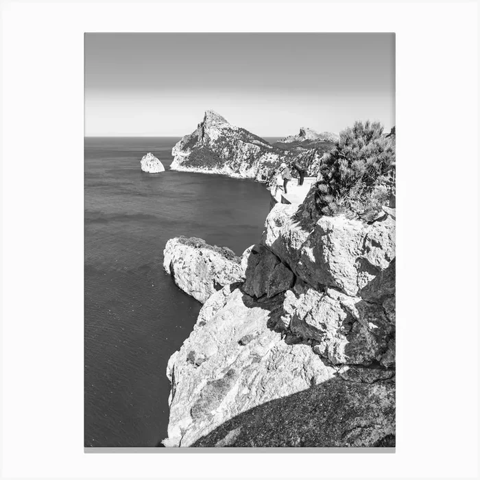 Cap de Formentor Black And White Canvas Print by imagine