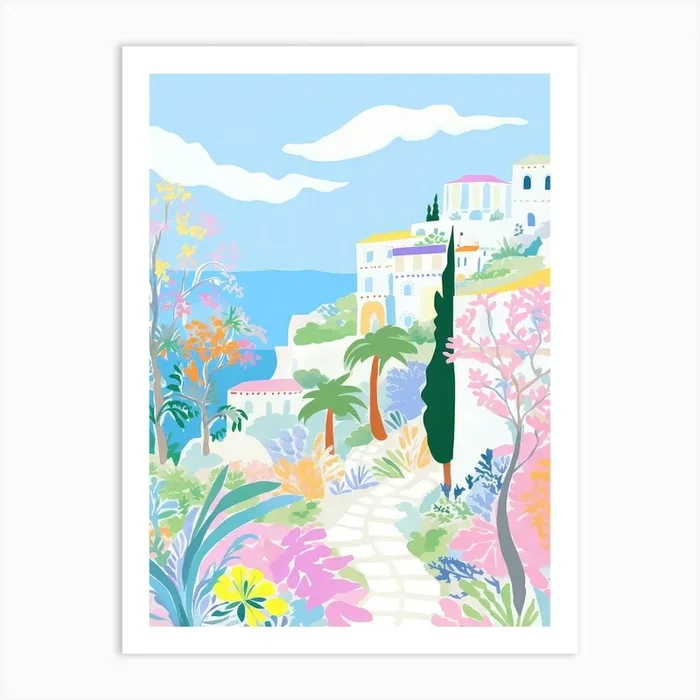 Capri, Italy Colourful View 3 Art Print by Urban Vivid