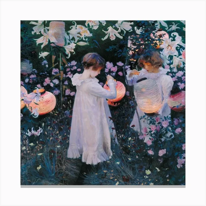 Carnation, Lily, Lily, Rose, John Singer Sargent Canvas Print by Fy! Classic Art Prints and Posters