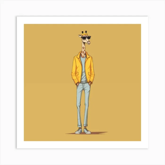 Cartoon Giraffe Art Print by ISLASH