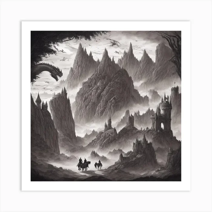 Castle In The Fog Art PrintD by Dreampoweredart