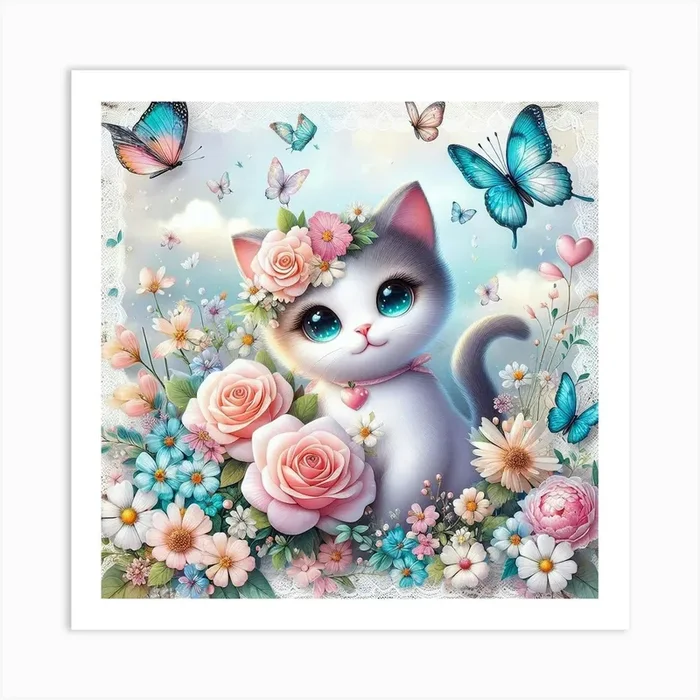 cat lover Art PrintM by mezoDesigns2