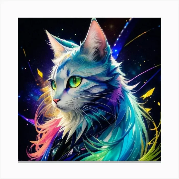 Cat Watercolor Painting Canvas PrintZ by ZeusGallery