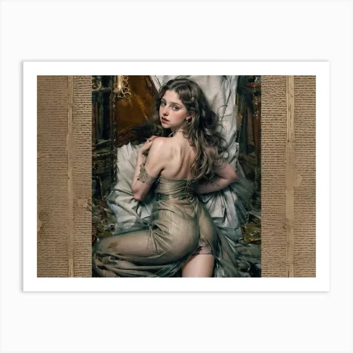 Cataline Amice in Dress Art Print by Luigi Viciali