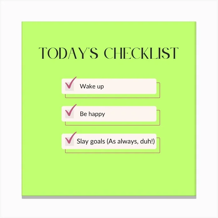 Checklist Canvas Print by Dreamer