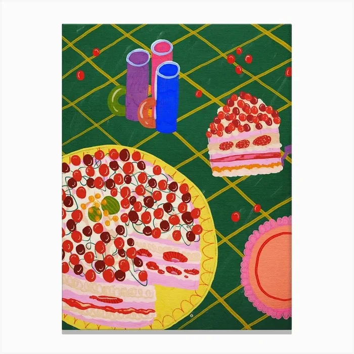 Cherry Cake 2 Canvas Print by Kartika Paramita