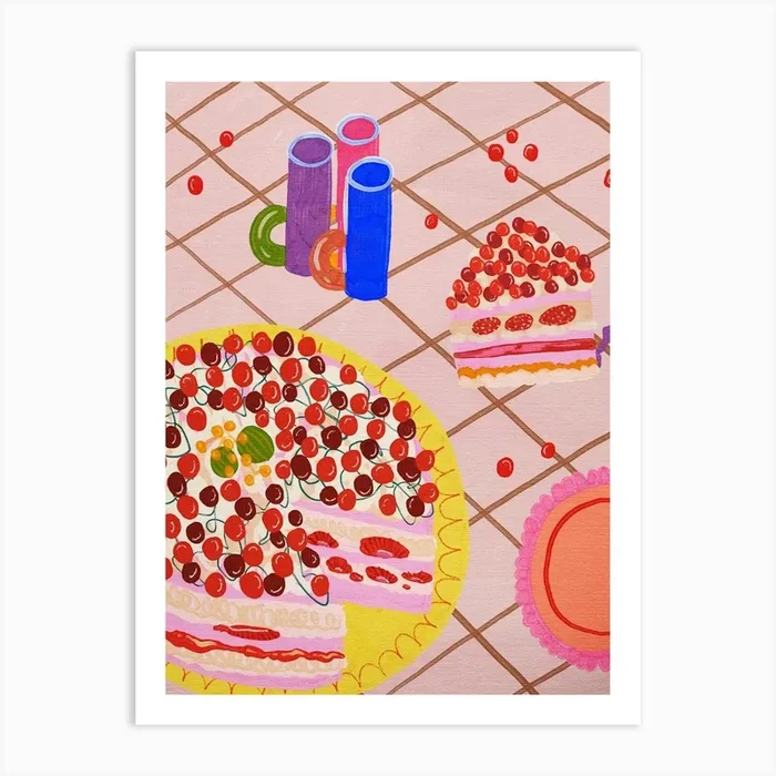 Cherry Cake Art Print by Kartika Paramita