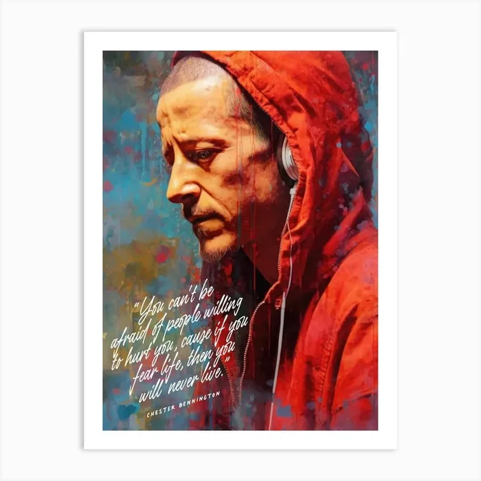 Chester Bennington Art Quote Art Print by Lootprint