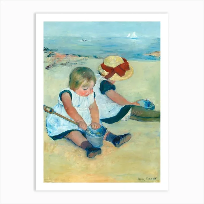 Children Playing On The Beach (1884), Mary Cassatt Art Print by Fy! Classic Art Prints and Posters