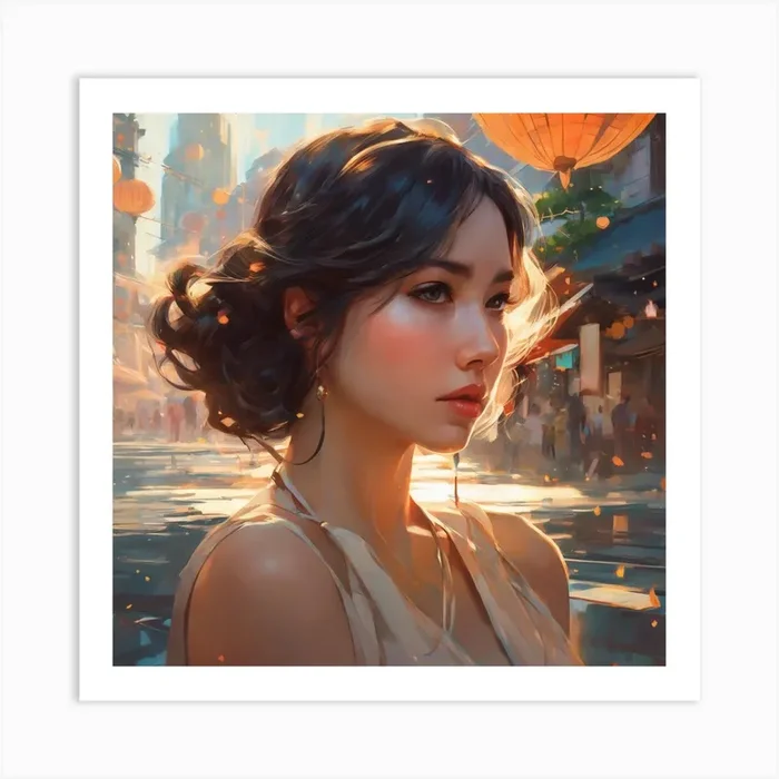 Chinese Girl Art Print by Jiovvay