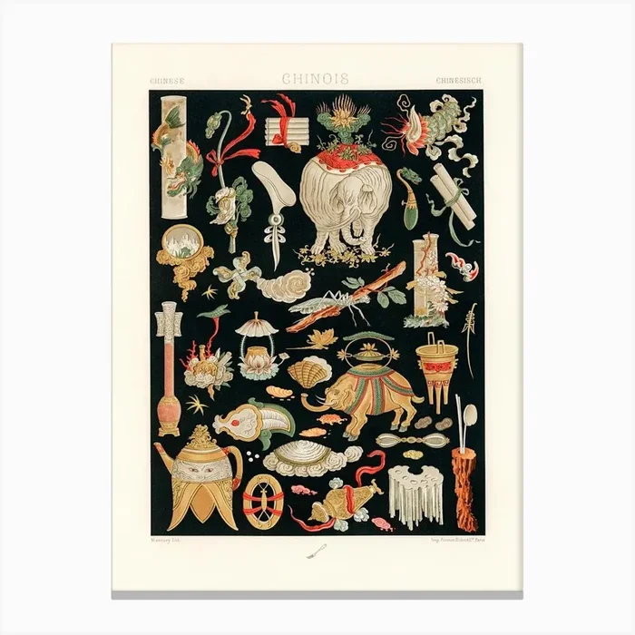 Chinese Pattern, Albert Racine Canvas Print by Fy! Classic Art Prints and Posters