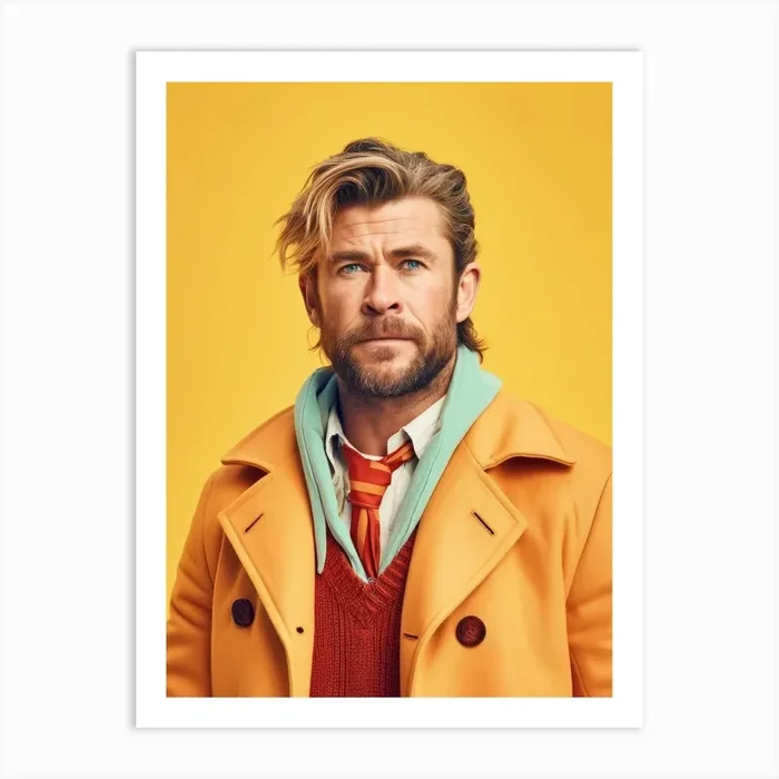 Chris Hemsworth Fashion Art 1 Art Print by Lootprint