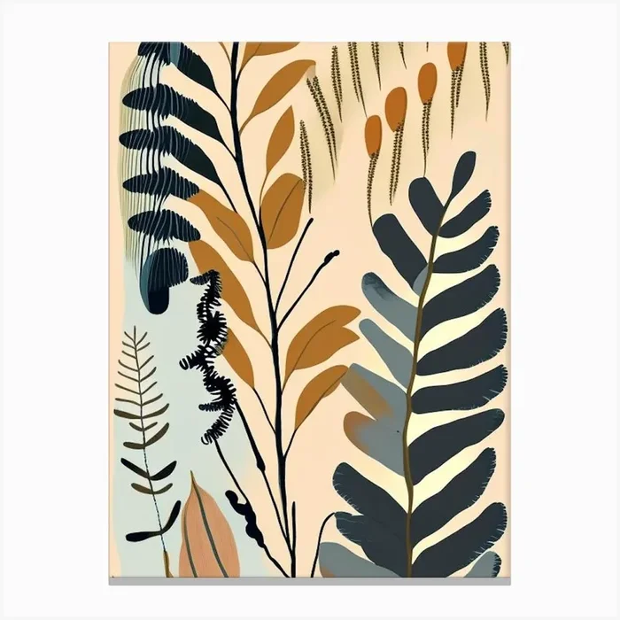 Cinnamon Fern Wildflower Modern Muted Colours 3 Canvas PrintWS by Wildflower Studio