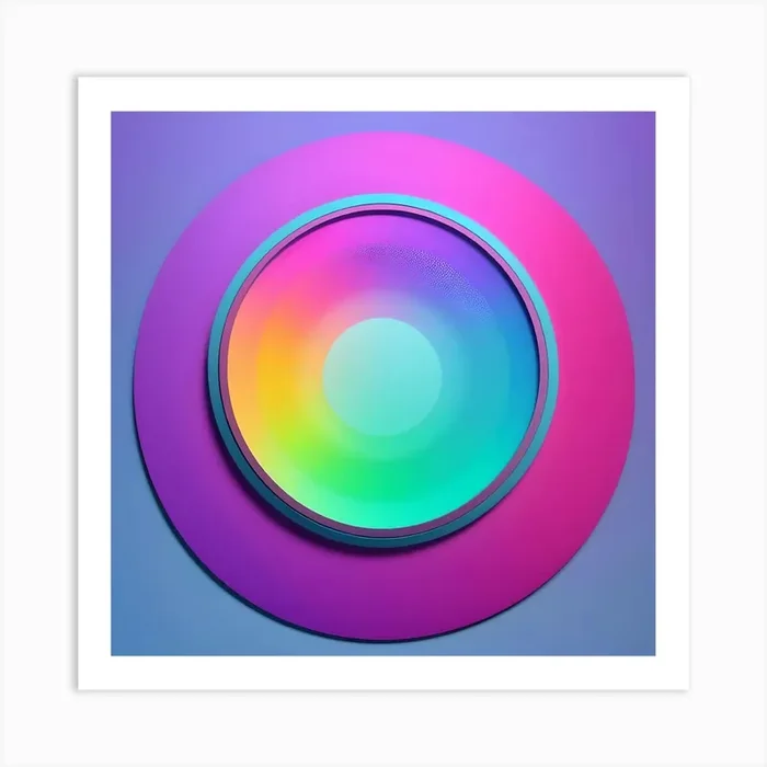 Circle Colorful Rainbow Spectrum Button Gradient Psychedelic Art Art Print by Etnousta