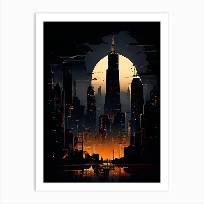Cityscape At Night Art Print by markoadamo