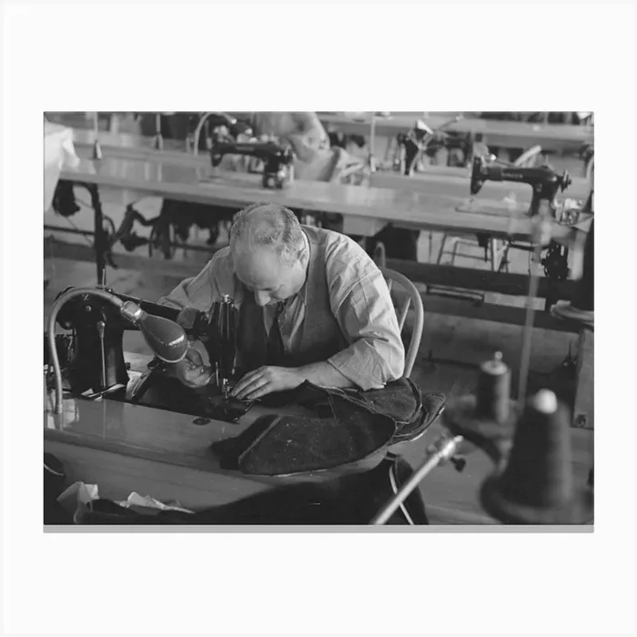 Closeup Of Cloak Operator In Cooperative Garment Factory At Jersey Homesteads, Hightstown, New Jersey By Russell Lee 1 Canvas Print by Fy! Classic Art Prints and Posters
