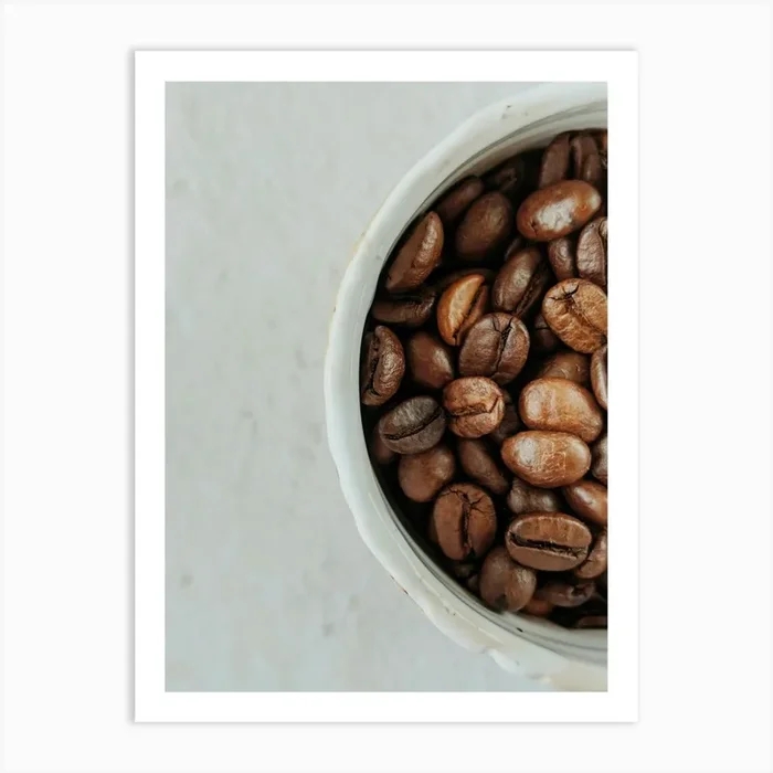 Coffe Bean Espresso Photography Kitchen Cafe Art Art Print by Pink Giraffe Print co