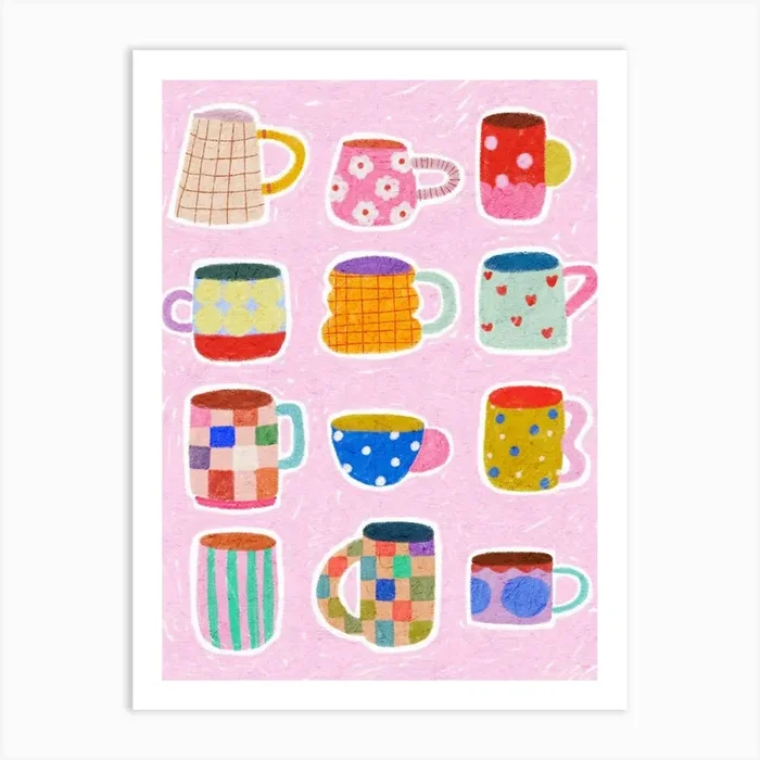 Coffee Mugs Art Print by Kartika Paramita