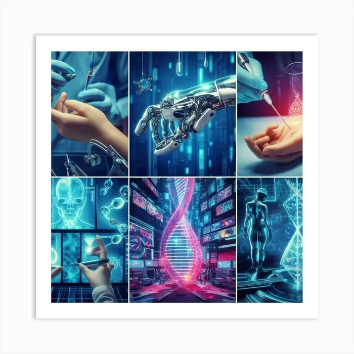 Collage Of Medical Images Art Print by Maxleron