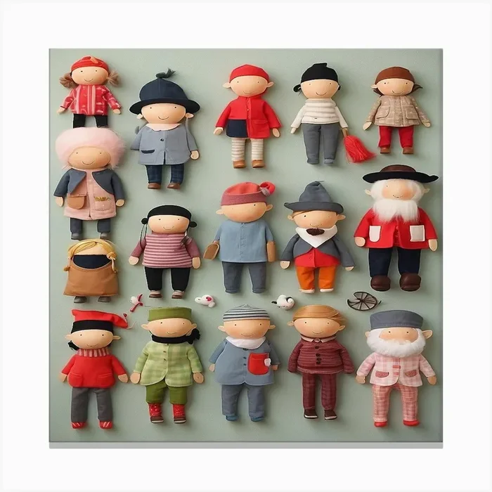 Collection Of Dolls Canvas Print by ibrahim Nehmedo