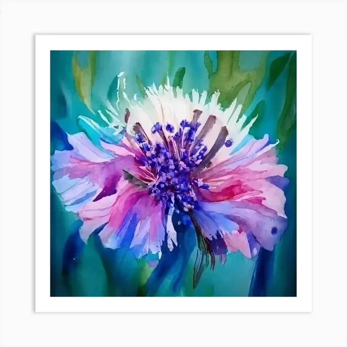 Colorful Cornflower Art Print by AleR2007