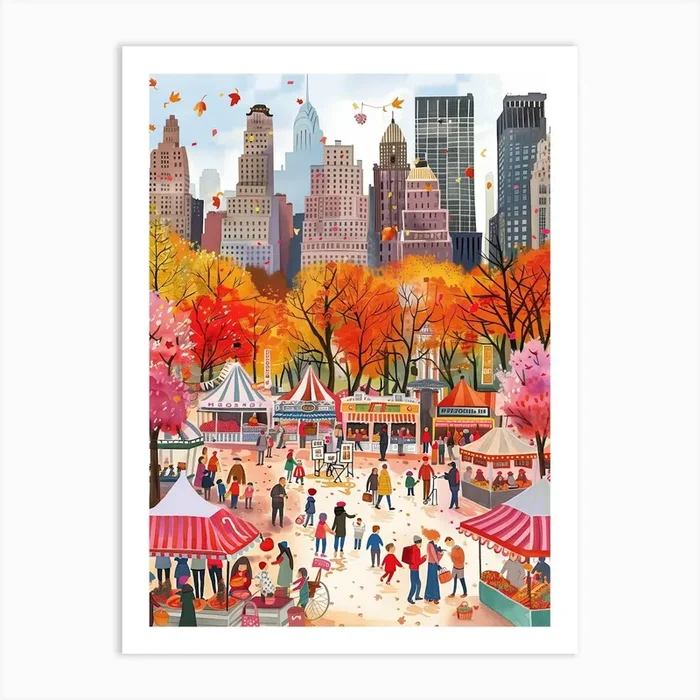 Colorful Spring in Central Park New York Art Print by AST prints