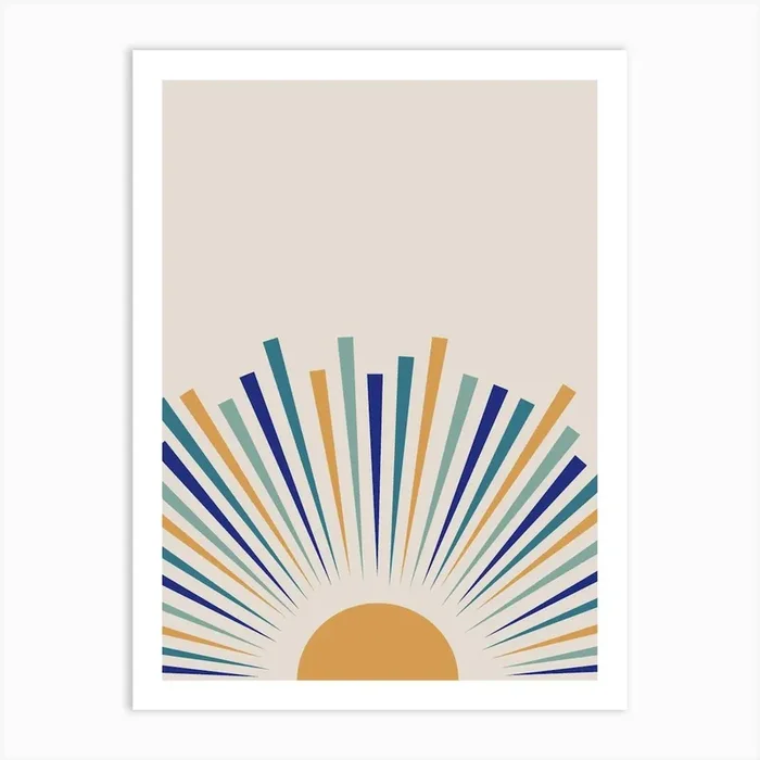 Colorful Sun Art PrintK by KIKIANDNIM