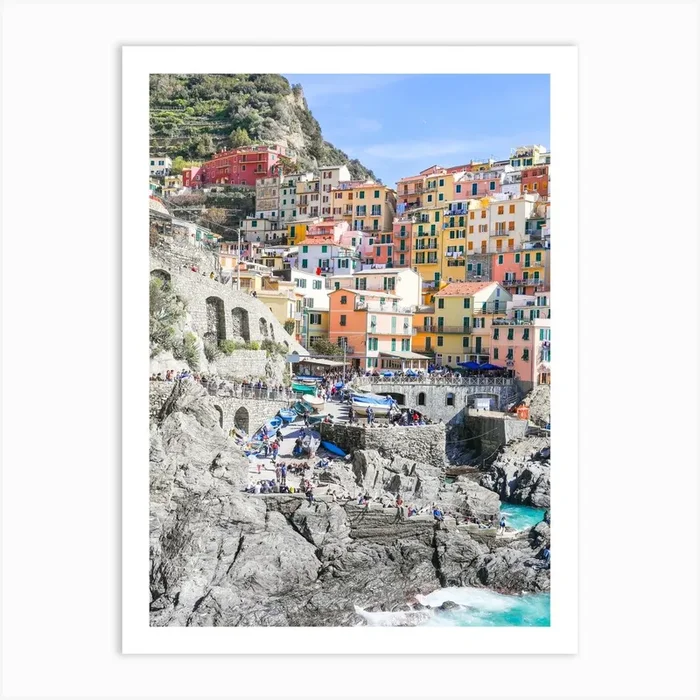 Colourful Manarola Cinque Terre Art Print by Victoria’s Stories