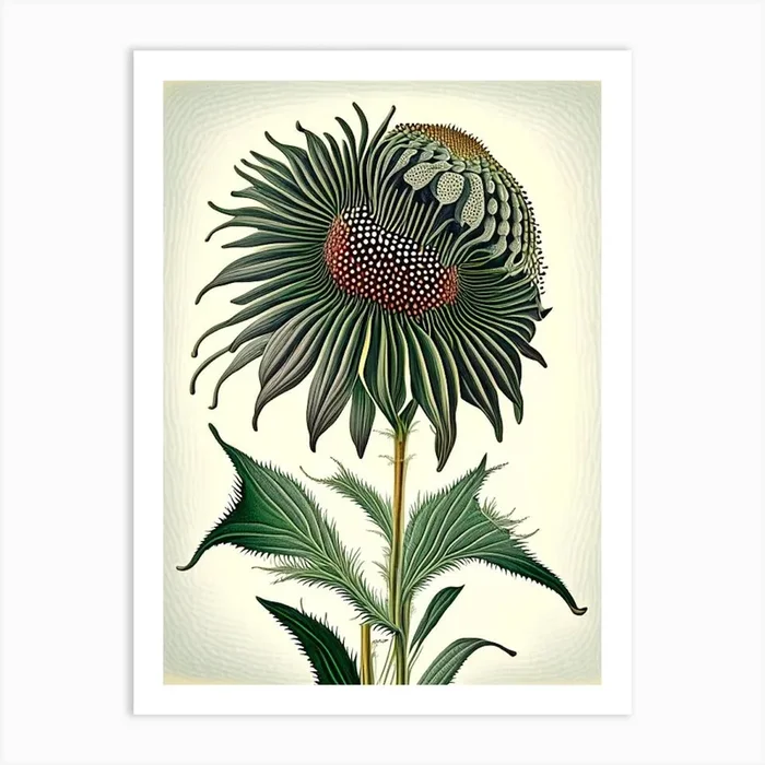 Coneflower Wildflower Vintage Botanical 1 Art PrintWS by Wildflower Studio