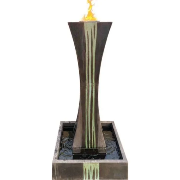 Contemporary I Fountain with Fire