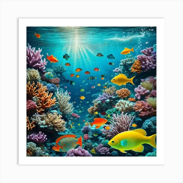 Coral Reef Art Print by BMAL DIGITAL WORLD
