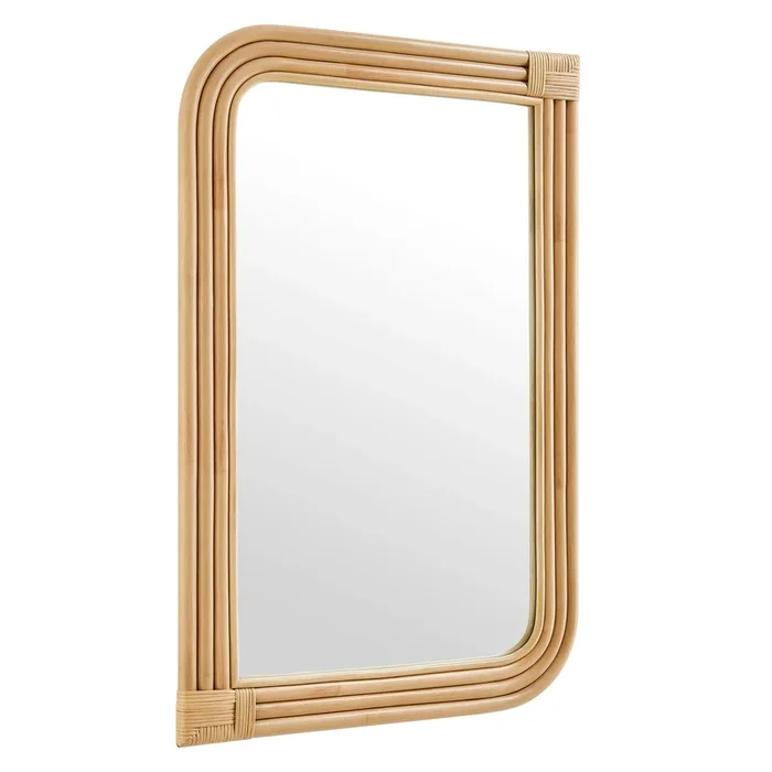 Corsica Curved Rectangle Rattan Wall Mirror
