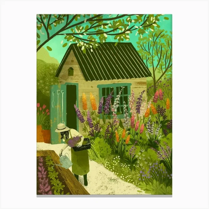 Cottage Garden Canvas Print by Emy Lou Holmes