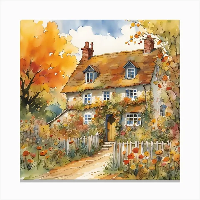 Cottage In The Country Canvas PrintC by Clofura