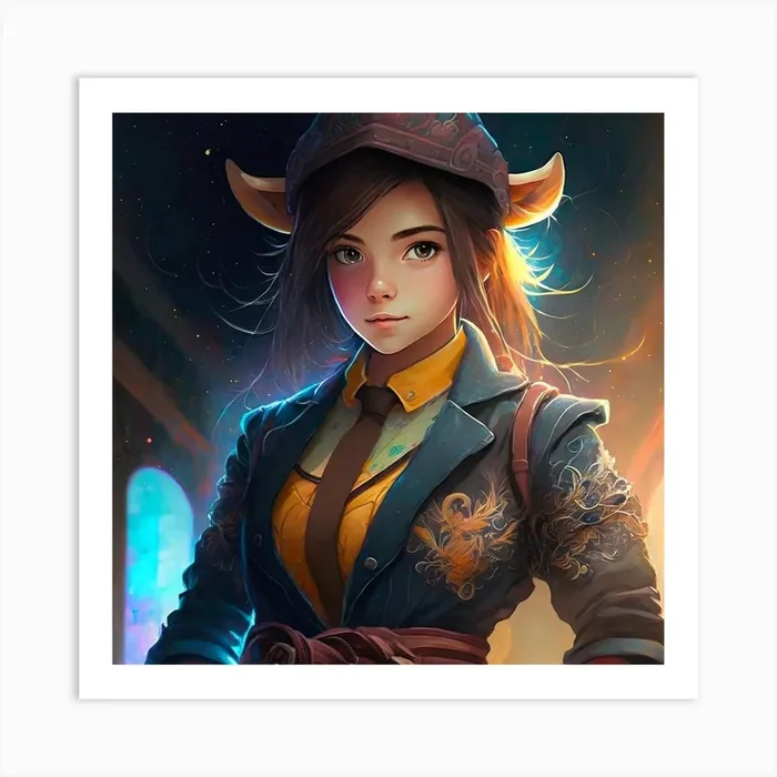 Cow rider AKA lin wei Art Print by Geoffkats